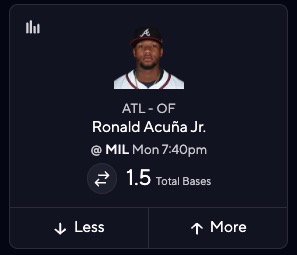 MLB DFS Picks for PrizePicks Today - Ronald Acuna Jr