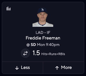 MLB DFS Picks for PrizePicks Today - Freddie Freeman