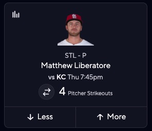 PrizePicks MLB Cheat Sheet – Matthew Liberatore