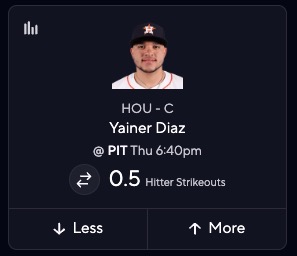 PrizePicks MLB Cheat Sheet – Yainer Diaz