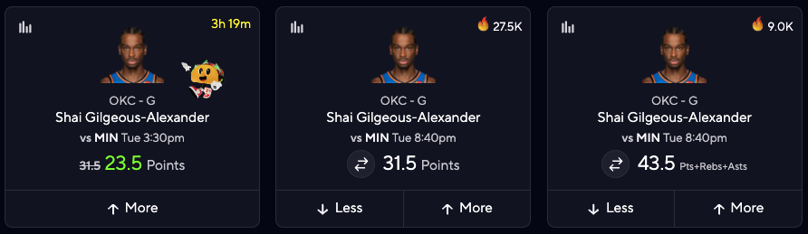 SGA Picks for Timberwolves vs. Thunder Game 1 - PrizePicks