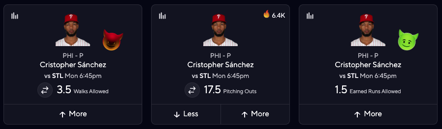 MLB PrizePicks Today - Cristopher Sanchez