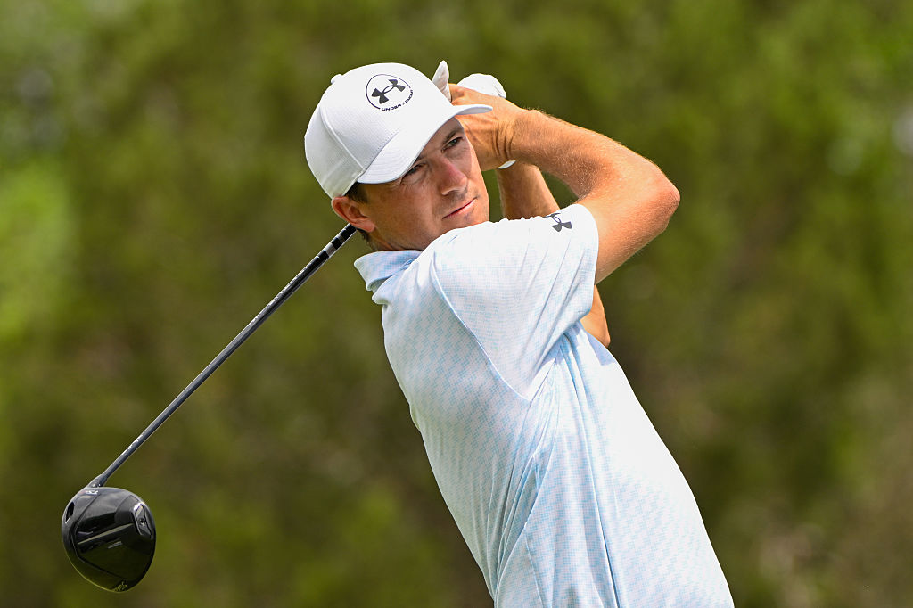 Jordan Spieth watches his tee shot. Jordan Spieth is a top Masters Sleeper pick for the 2025 Masters Tournament for Masters DFS on PrizePicks.