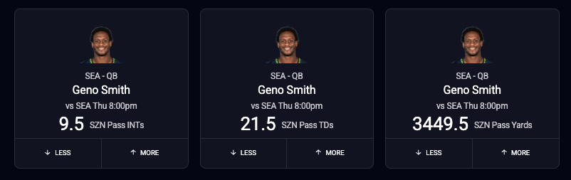 Seahawks QB Geno Smith fantasy football projections 2024 prizepicks