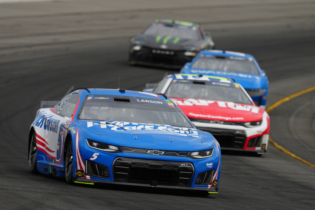 NASCAR star Kyle Larson (5) during a Cup Series race at Pocono Raceway.