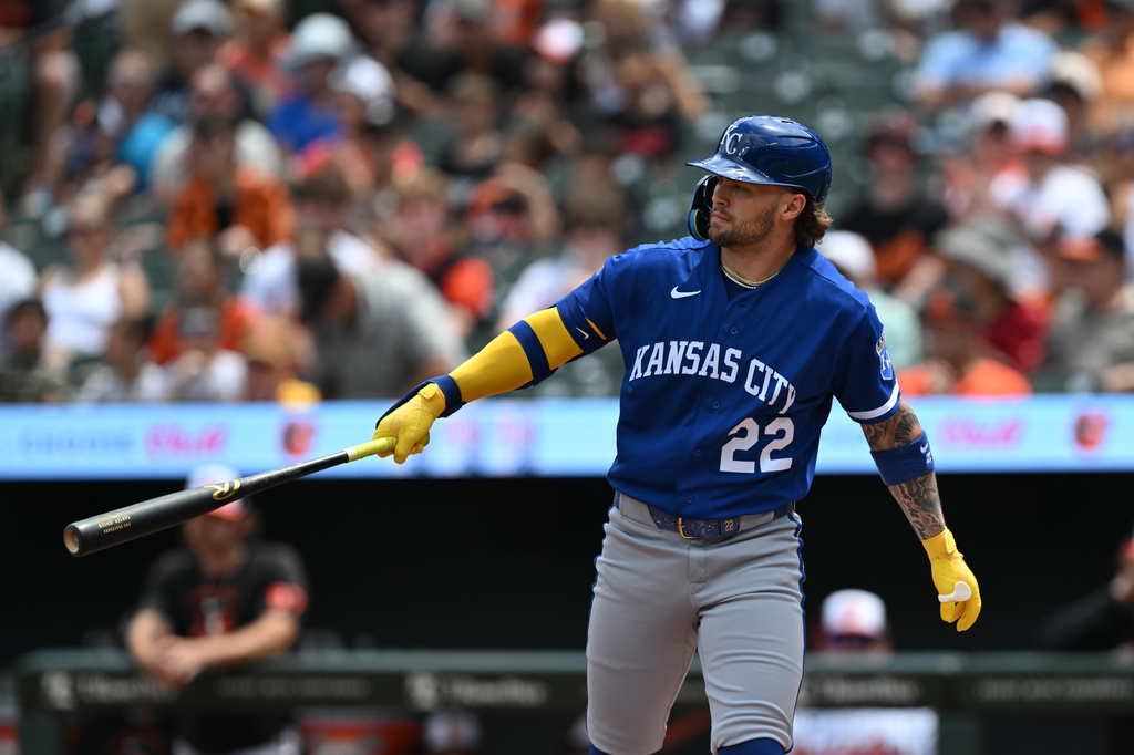 Kansas City Royals C Carter Jensen during an at-bat against the Baltimore Orioles.
