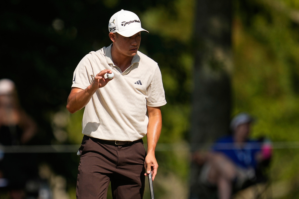 PGA Tour star Collin Morikawa during the second round of the St. Jude Championship during the FedExCup playoffs.