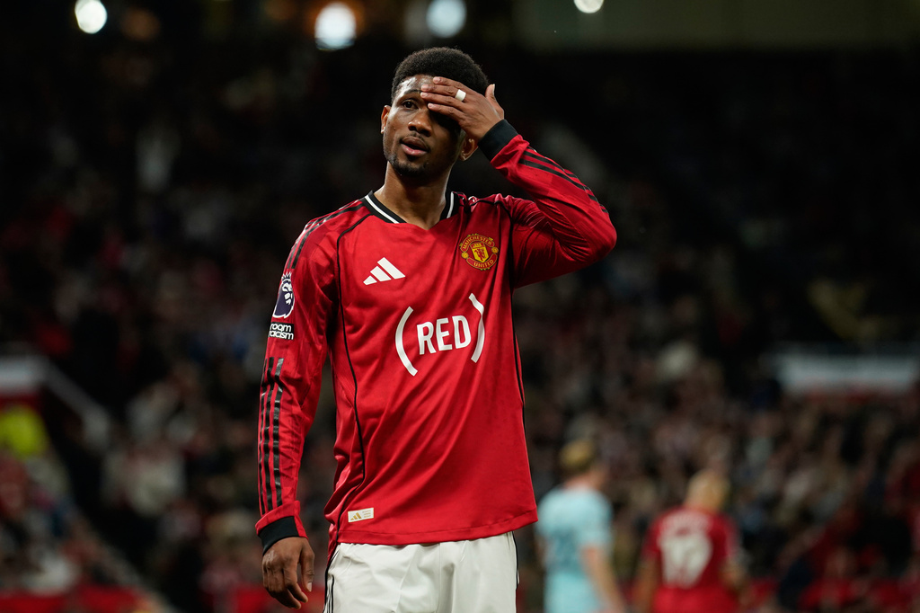 Manchester United's Amad Diallo during a Premier League match against Brentford.