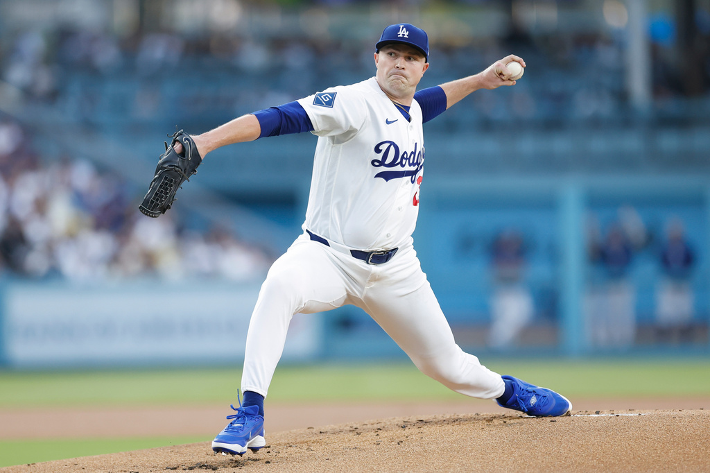 Dodgers SP Tarik Skubal winds up a for a delivery in a game vs. the Royals.