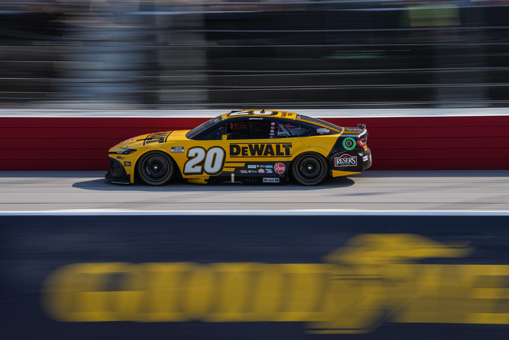 Christopher Bell steers down the front stretch during a NASCAR auto race.