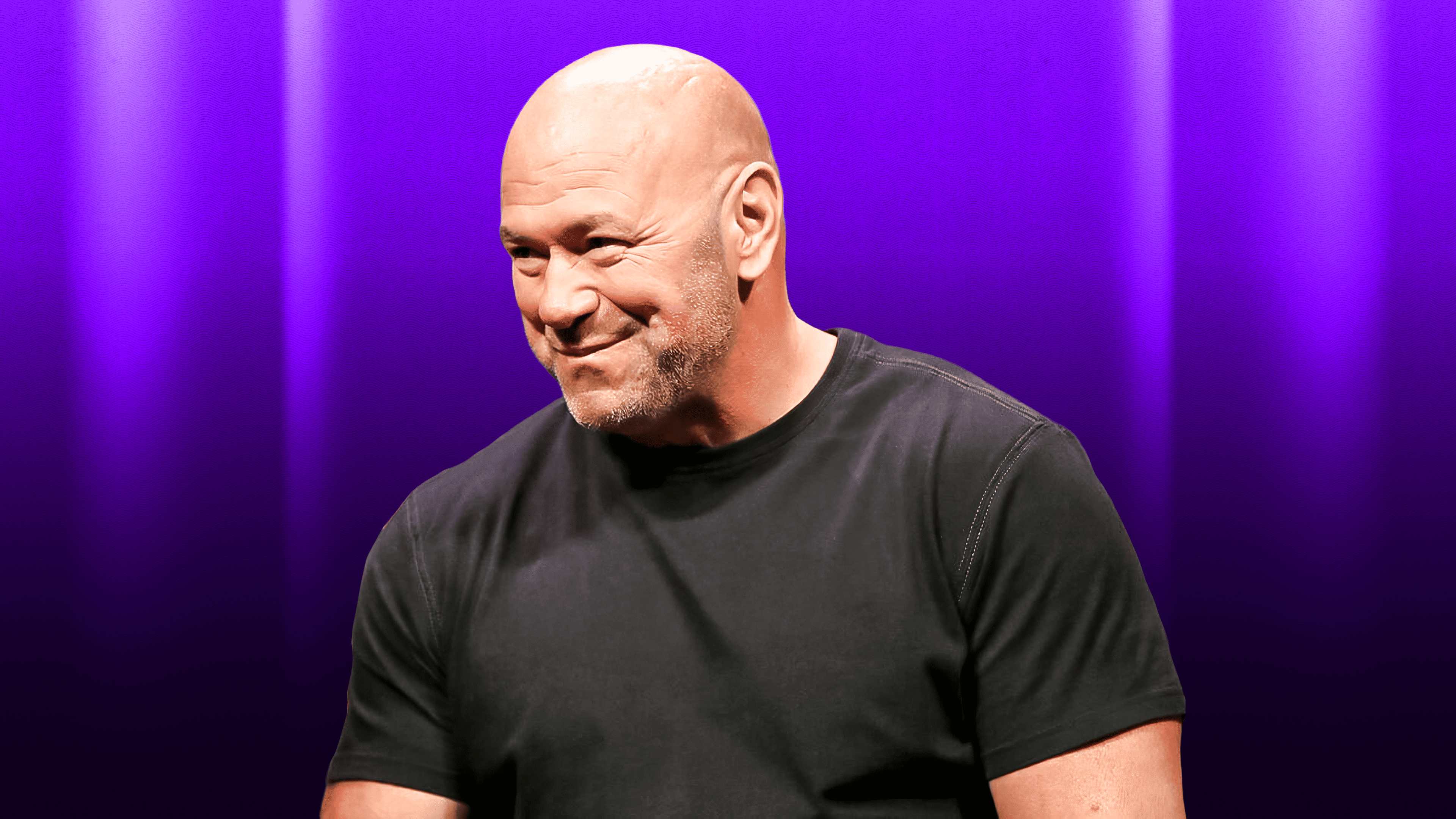 UFC president and CEO Dana White at the podium before a mixed martial arts event.