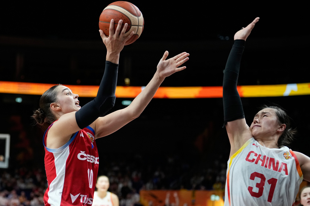 Czechia's Eliska Joklova shoots during a FIBA World Cup basketball game against China.