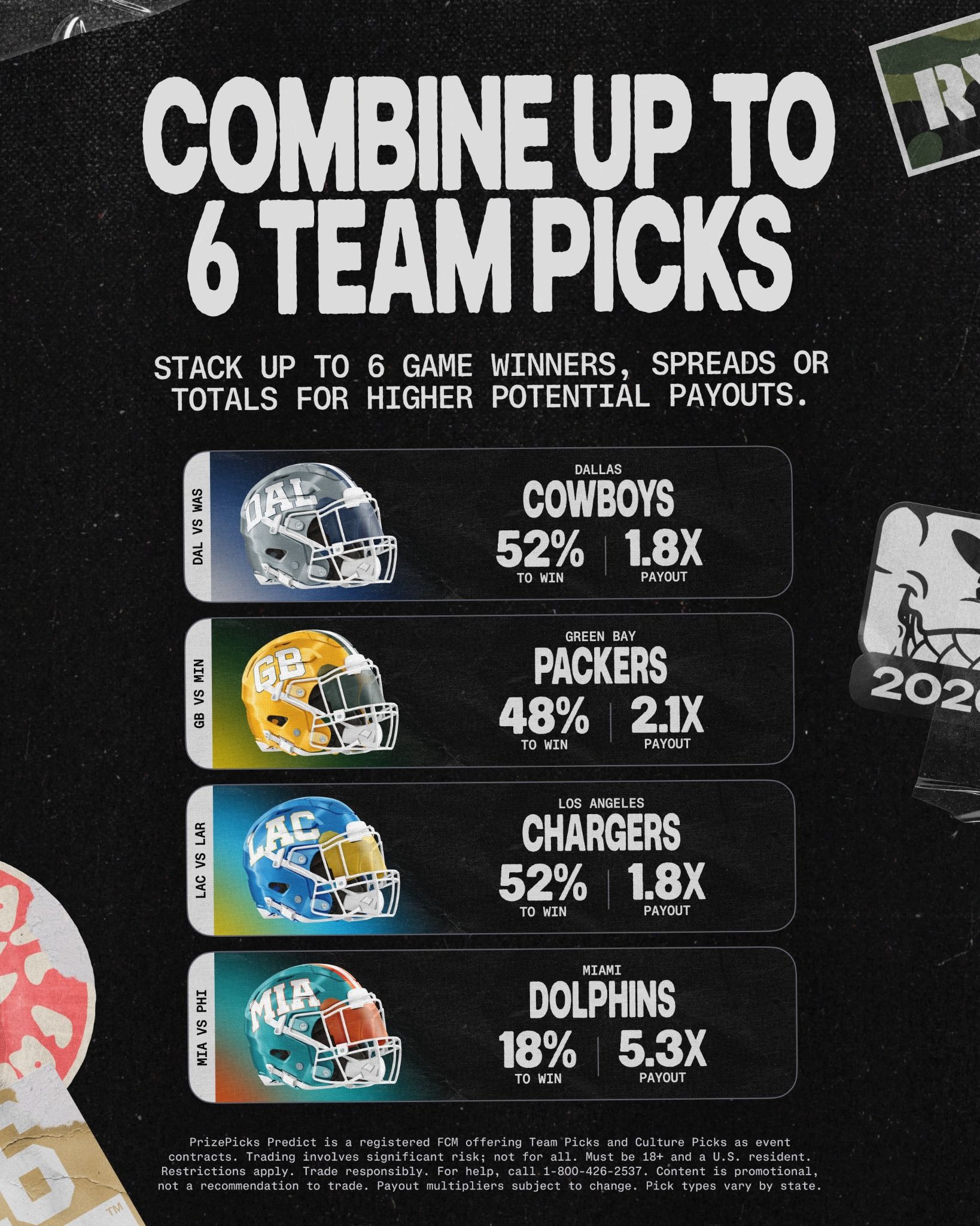 Combine Up to 6 Team Picks on PrizePicks