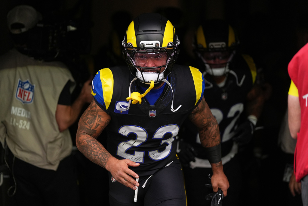 Los Angeles Rams RB Kyren Williams before an NFL game vs. the Seattle Seahawks.