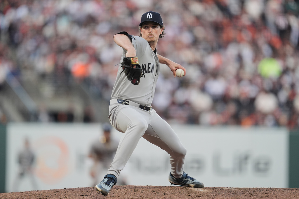 New York Yankees SP Max Fried during an MLB game vs. the San Francisco Giants.