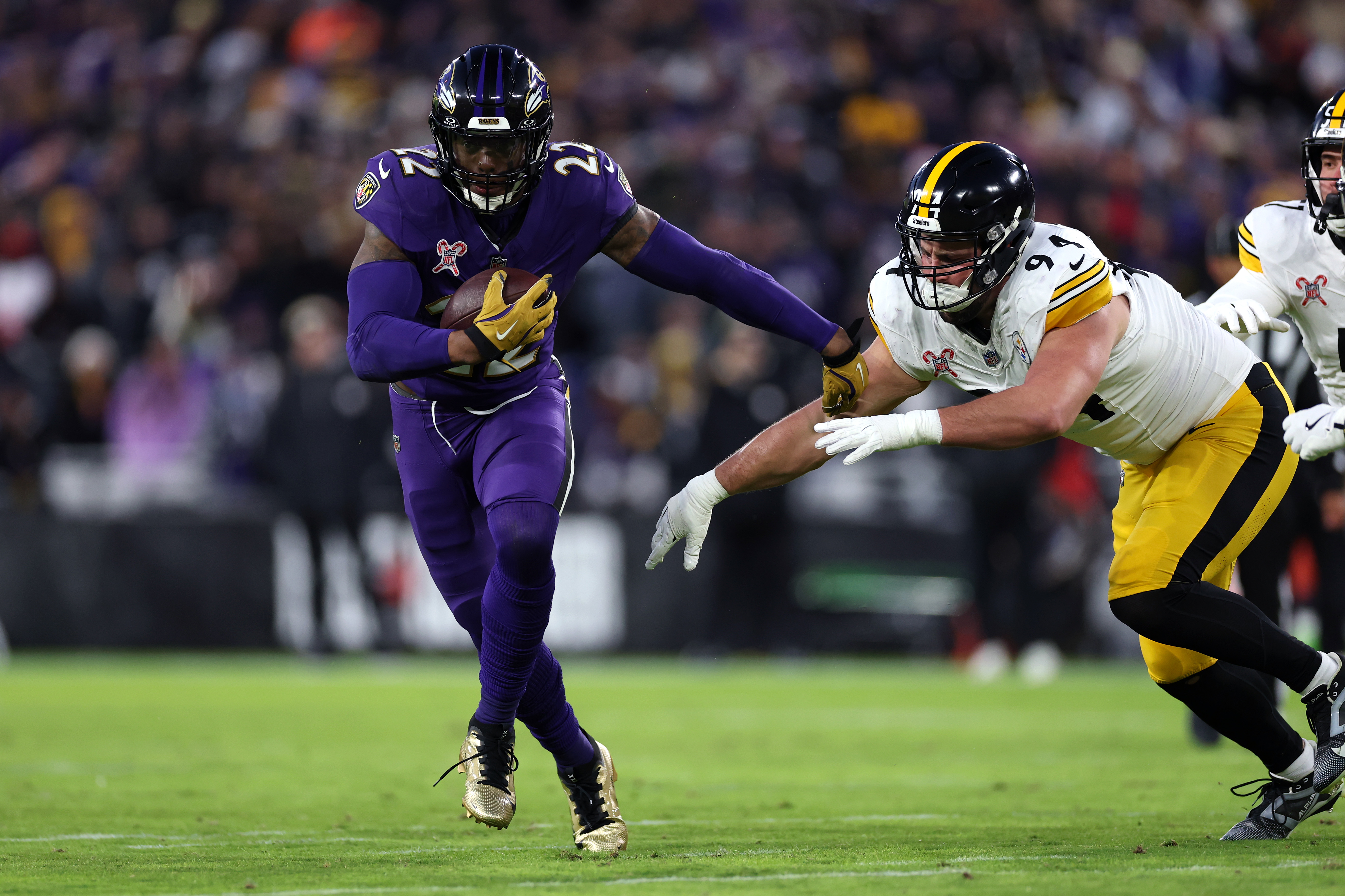 Baltimore Ravens RB Derrick Henry during an NFL game vs. the Pittsburgh Steelers.