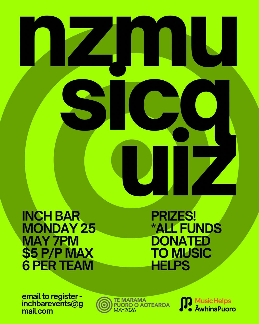 NZ Music Quiz @ Inch Bar