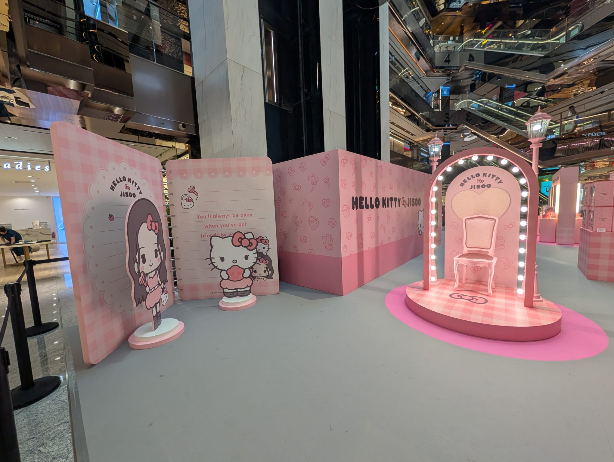 Hello Kitty x JISOO friendship exchange diary installation and photo spot at the pop-up