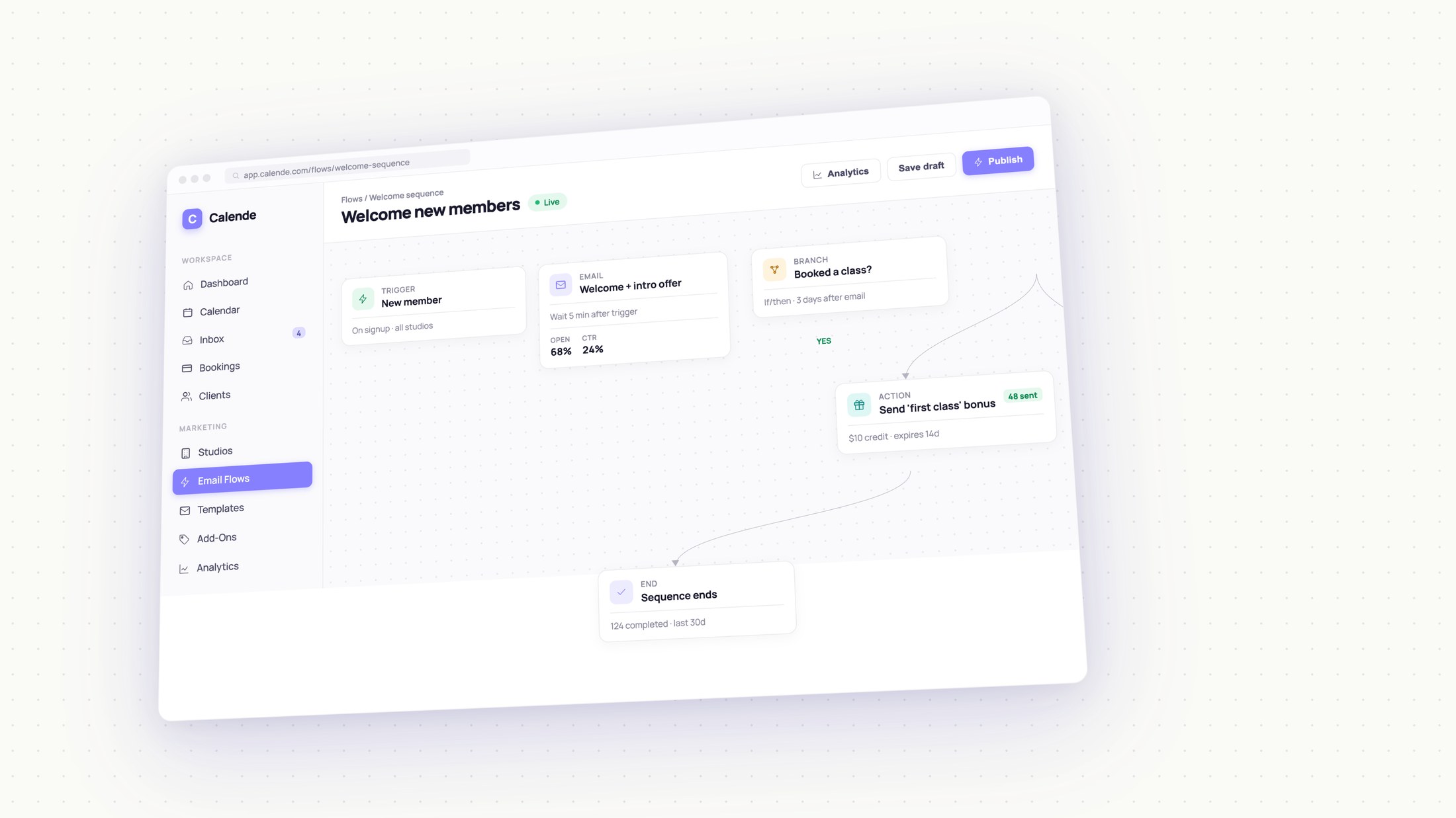Calende email flows