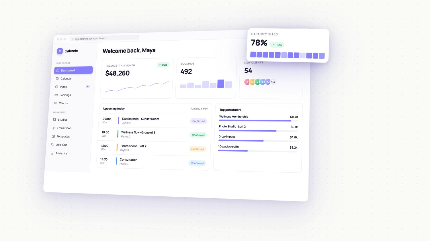 Calende dashboard