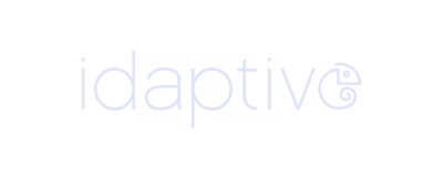 Idaptive company logo with stylized text and a circular design element.