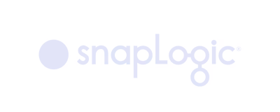 SnapLogic logo in light purple with dot symbol on the left