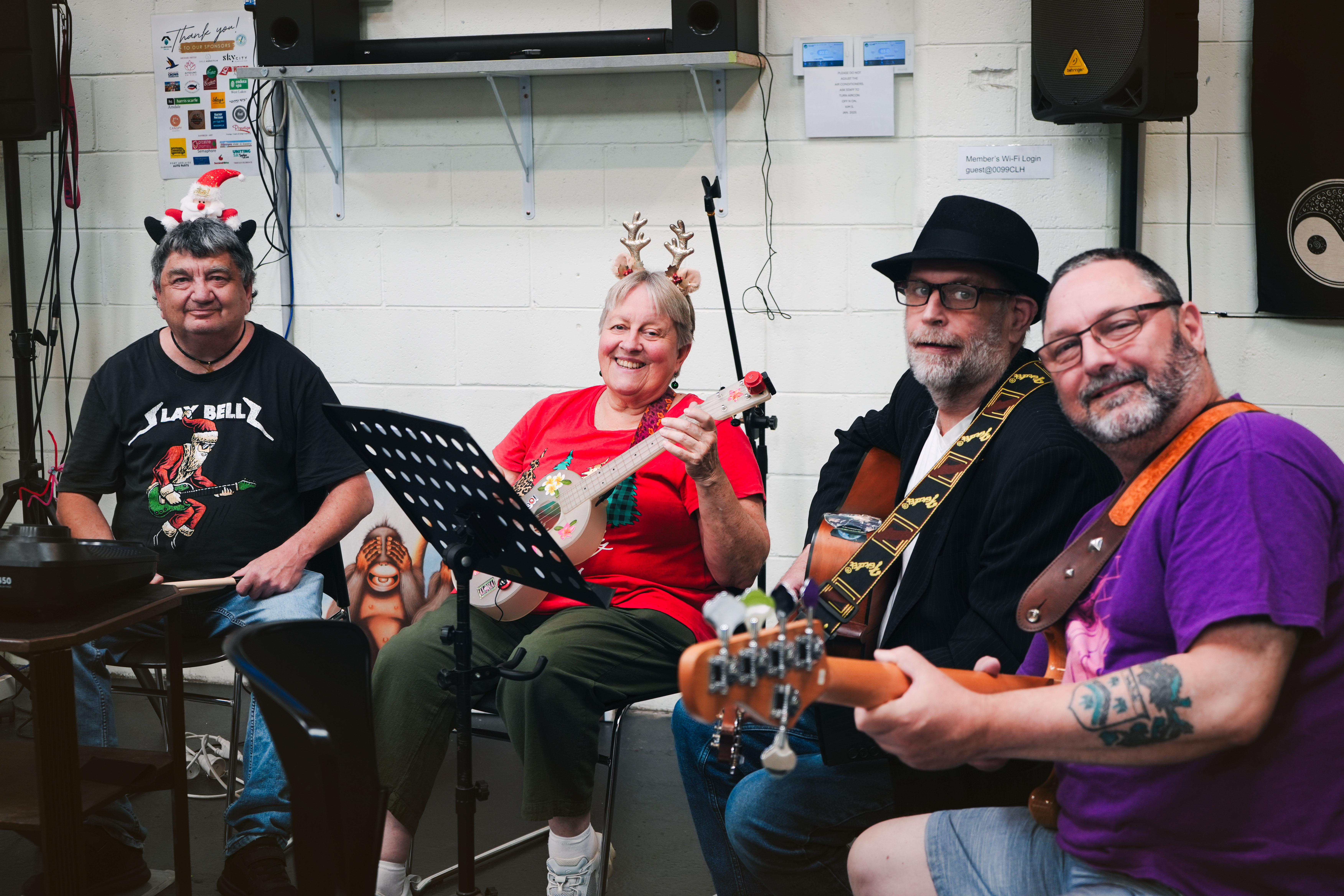 image of drumming class in session