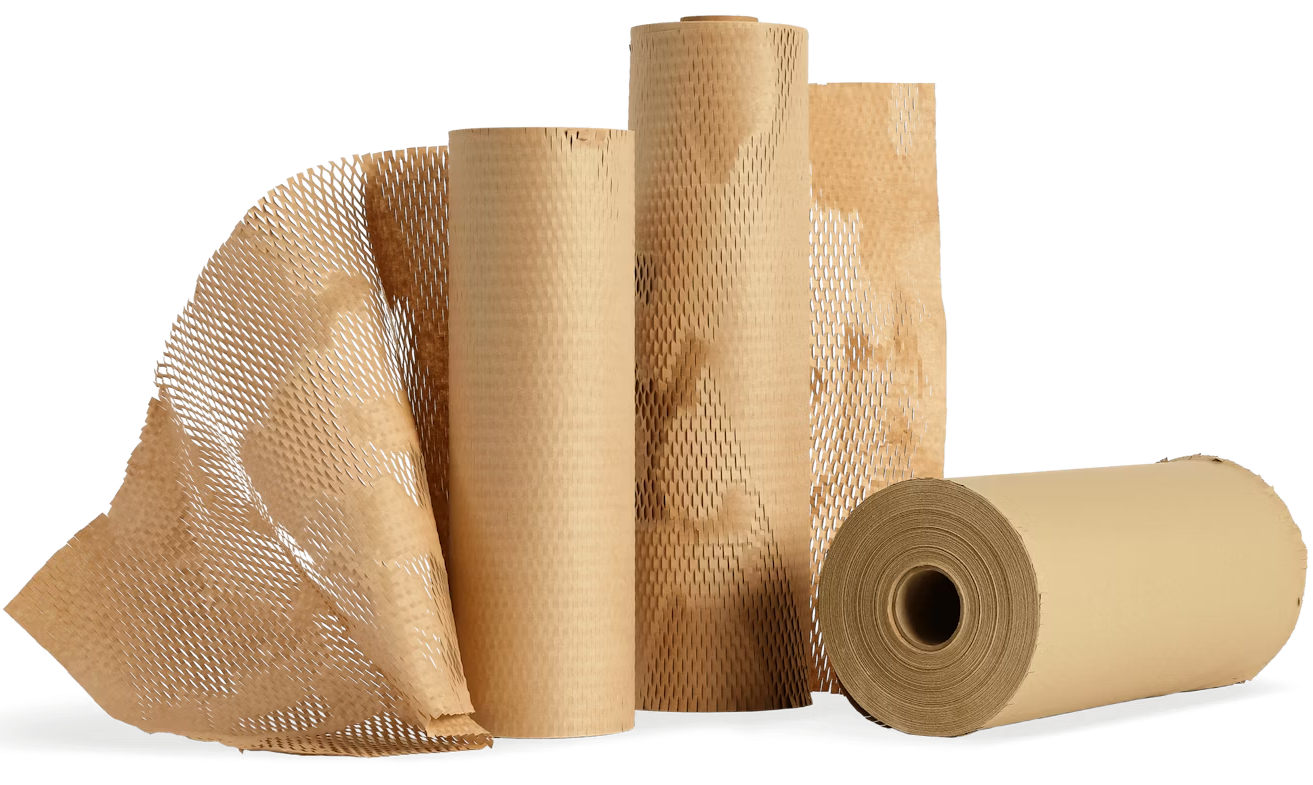 Honeycomb paper wrap packaging material