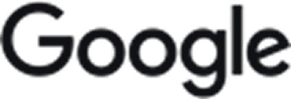 Google logo in black text on a transparent background.