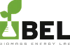 BEL company logo with stylized leaf and laboratory flask design.
