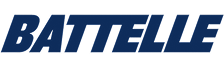 Battelle company logo with bold white text on a black background.