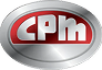 CPM logo with bold letters inside an oval metallic shape.