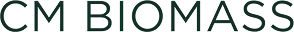 Logo with the text CM BIOMASS in dark green capital letters.