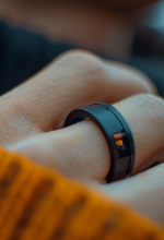 Three workers in orange uniforms cleaning a tree-lined street with leaves on the ground during autumn.