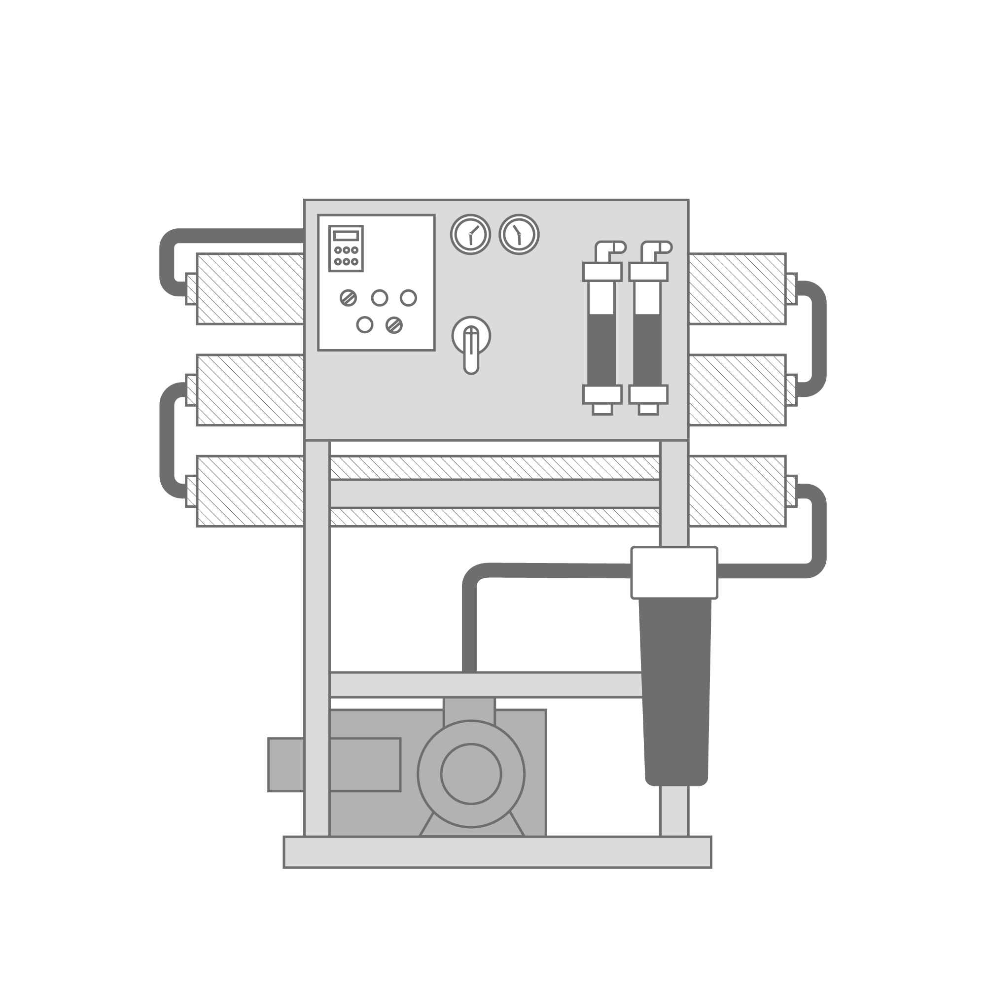 Illustration of a CITOR seawater reverse osmosis desalination unit