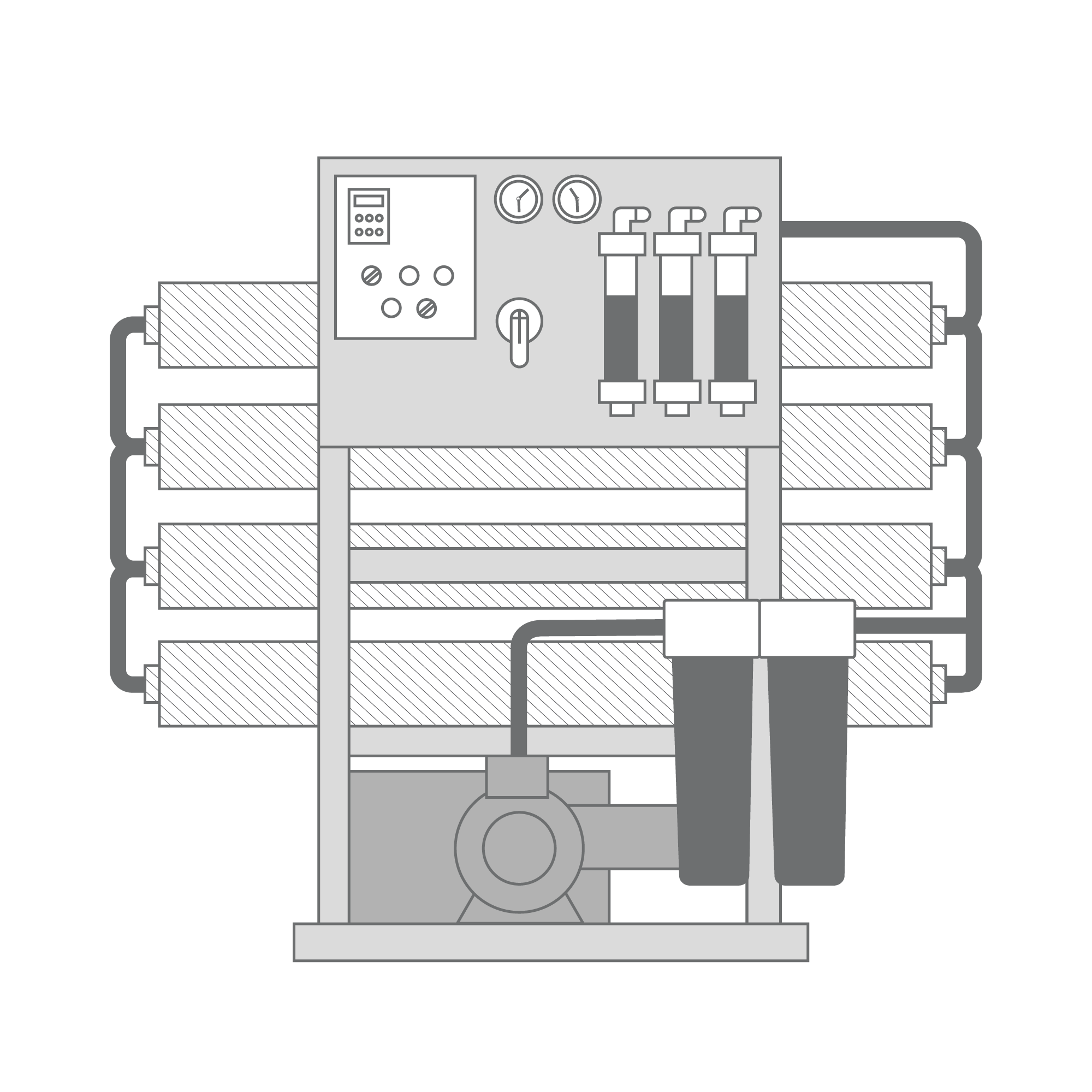 Illustration of a CITOR custom-built reverse osmosis system