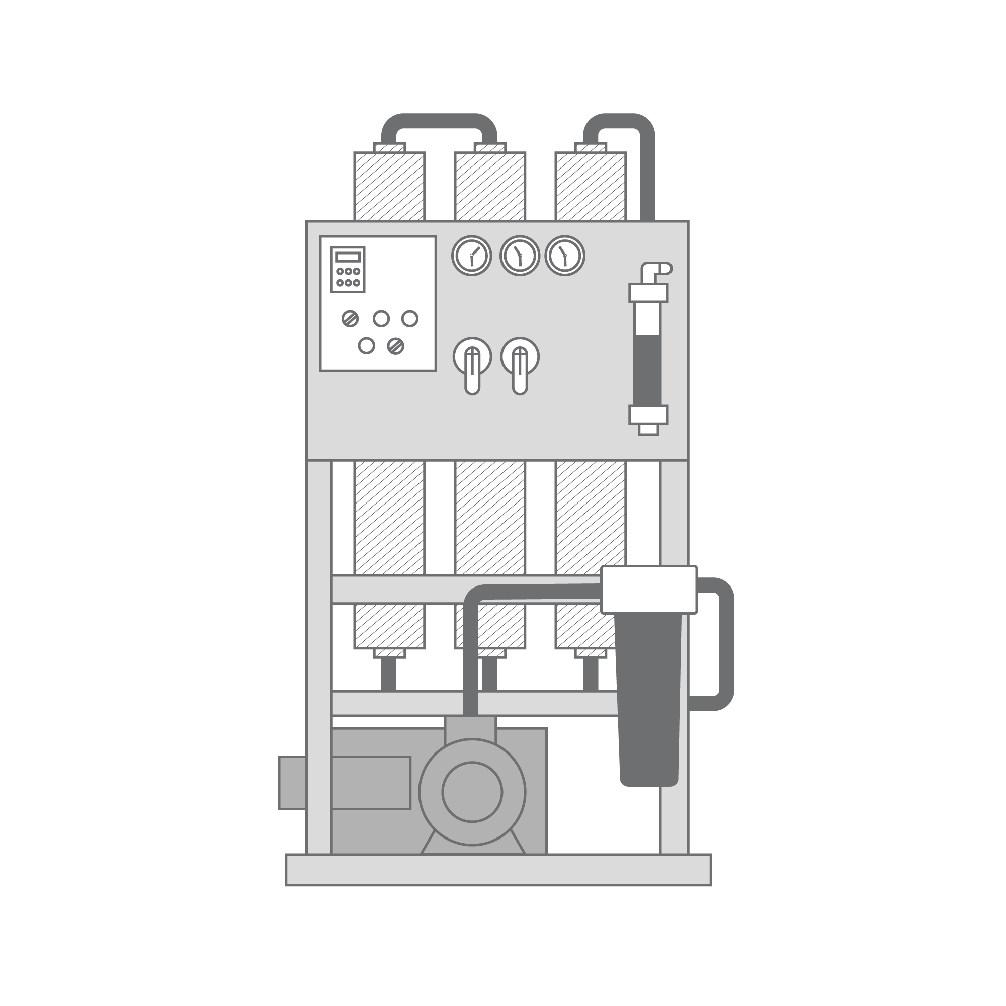 Illustration of a CITOR brackish water reverse osmosis unit
