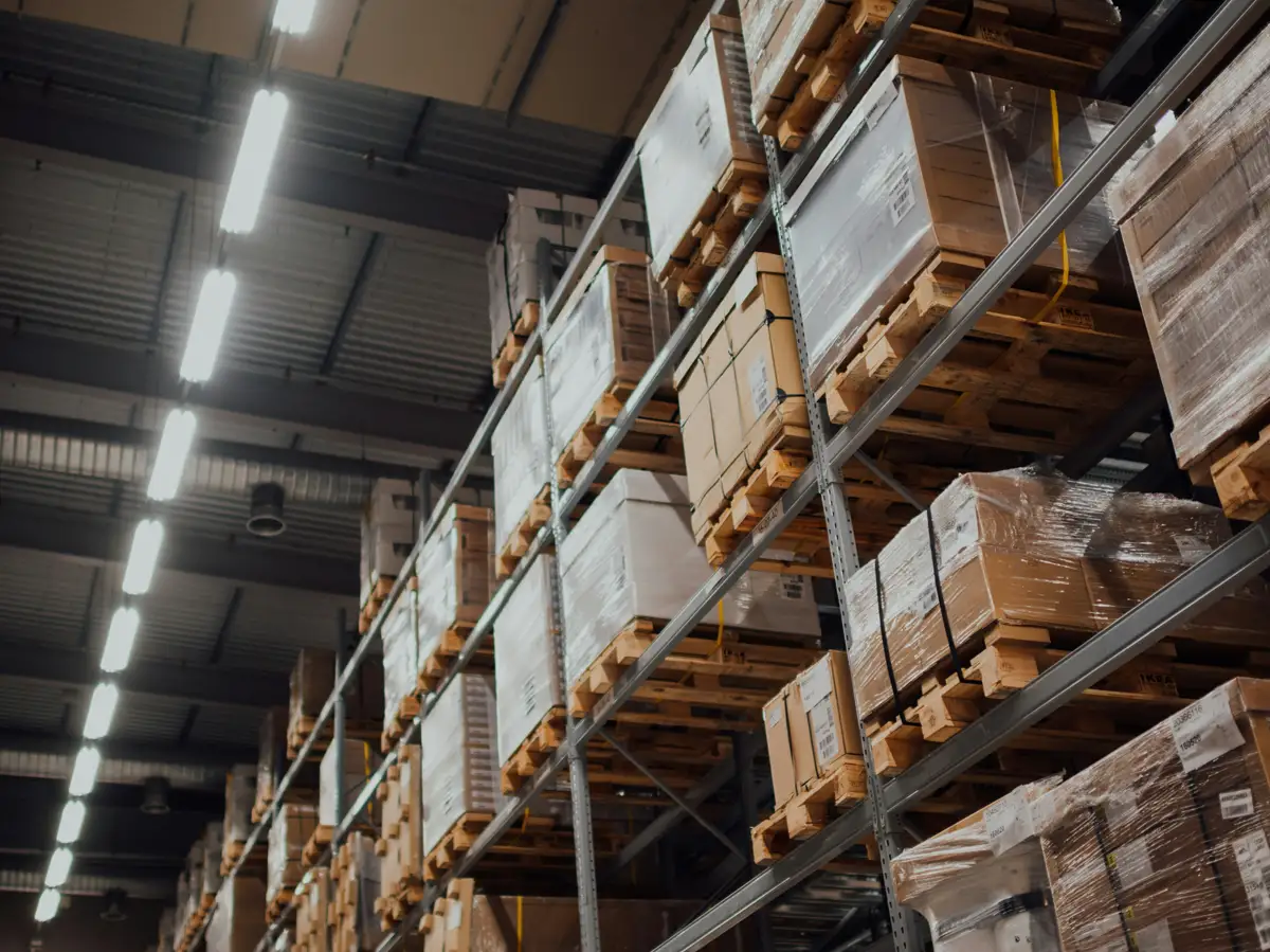 Warehouse racking stocked with CITOR spare parts