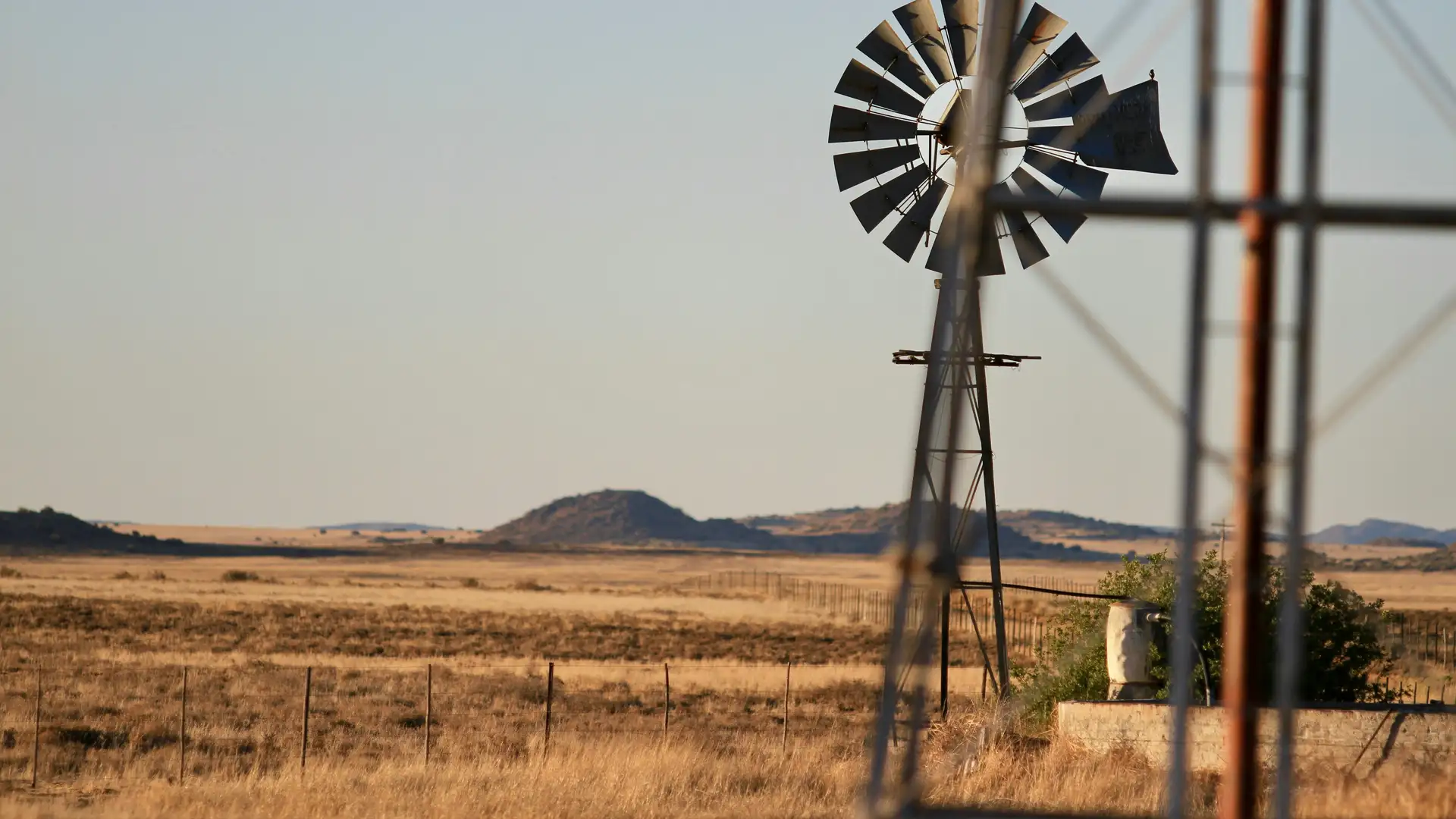 Windmill on dry Western Australian farmland