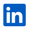 LinkedIn blue icon with white 'in' letters