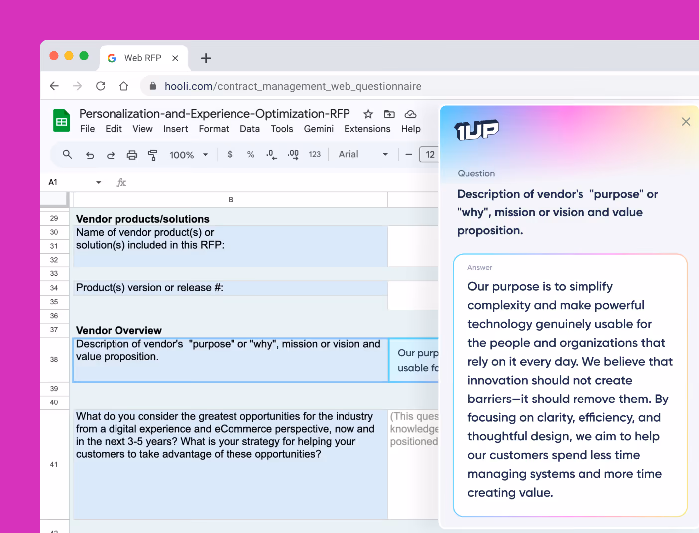 RFP Questionnaire Browser Plugin