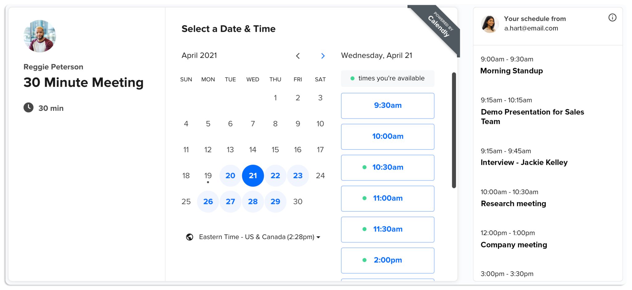 Calendly product screenshot