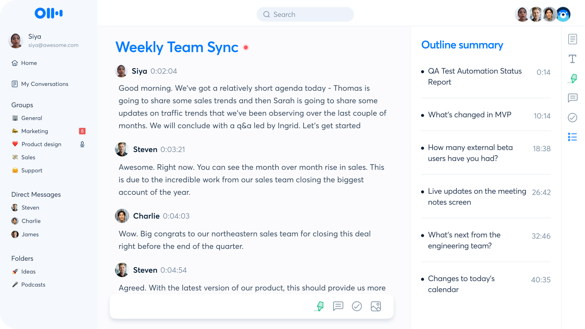 Otter.ai product screenshot