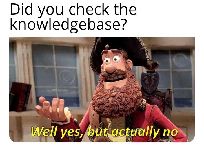 check the knowledge base meme