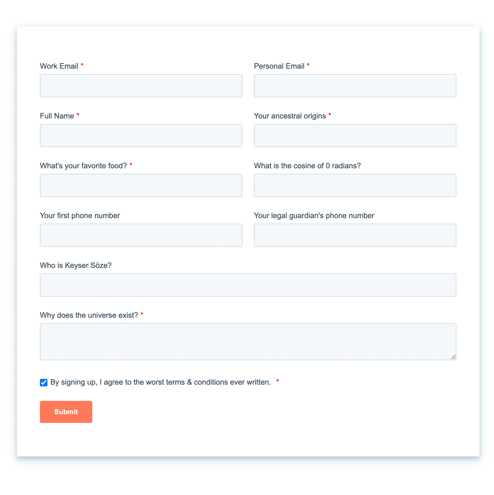 big form to access gated content