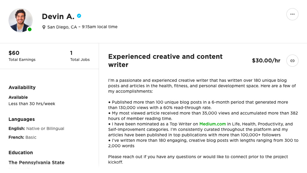 Upwork Screenshot