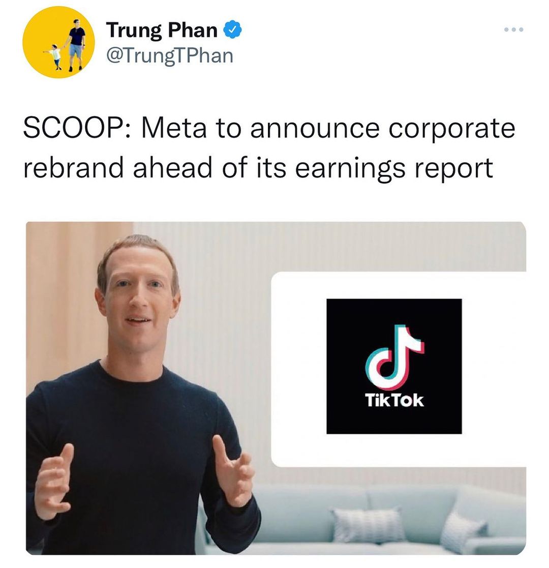 Meta Rebrand as Tik Tok