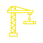 Construction services including foundations and structural systems icon.