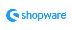 Shopware Firmenlogo in Blau auf weißem Hintergrund.