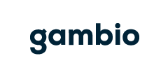 Gambio Schriftzug als Firmenlogo.